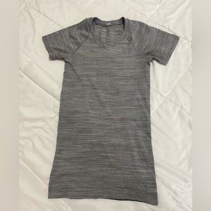 Black and White striped lululemon swiftly 2.0